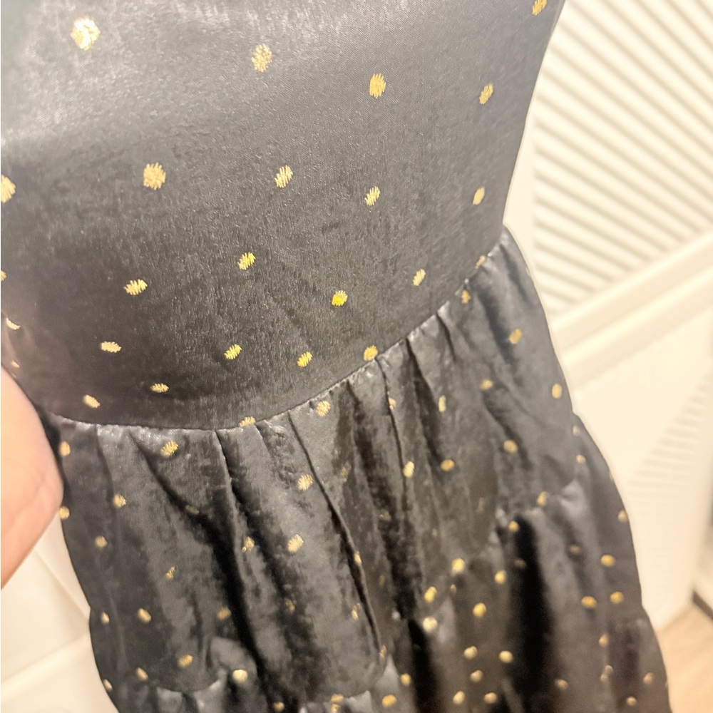 Elegant Black and Gold Polka Dot Dress - Picture 5 of 6